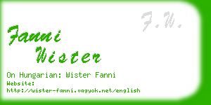 fanni wister business card